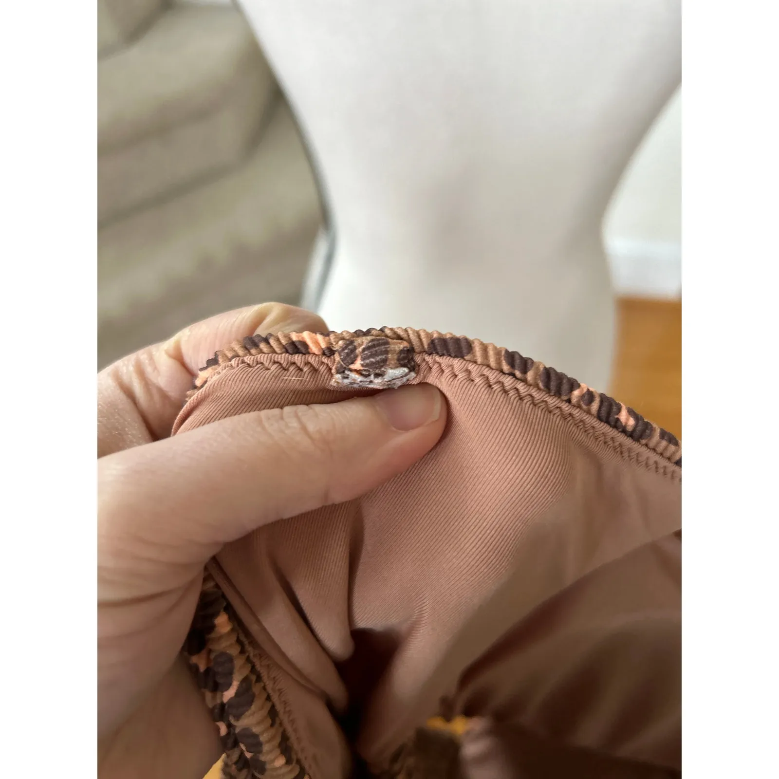 Aerie Brown Leopard Cheetah Print Strapless Cut Out Tie One Piece Swimsuit LONG - Image 4