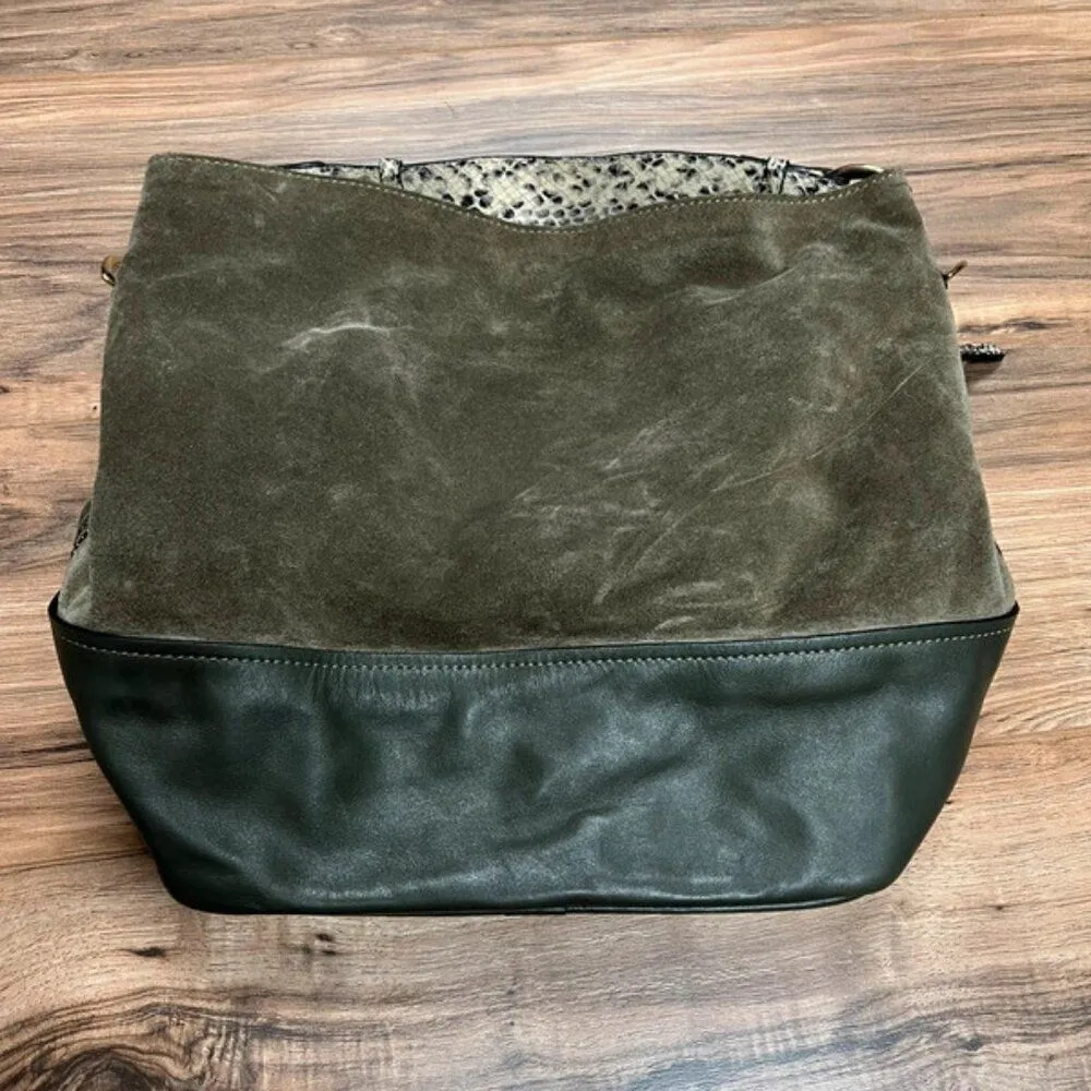 Elisabetta Yang Suede Leather Green Shoulder Bag - Image 2