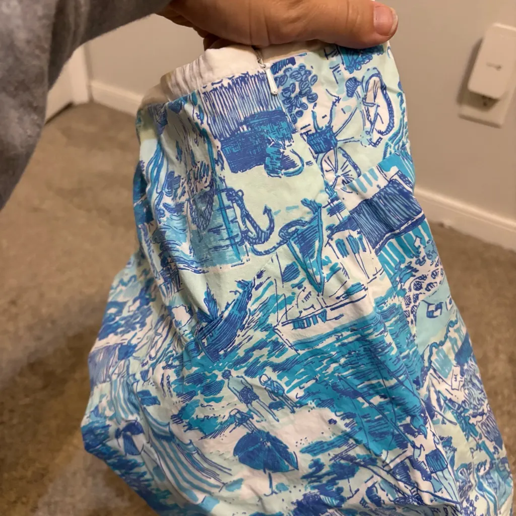 Lilly Pulitzer Marianne Top Poplin Print Aquamarine Catch Of The Day Toile US 2 - Image 8