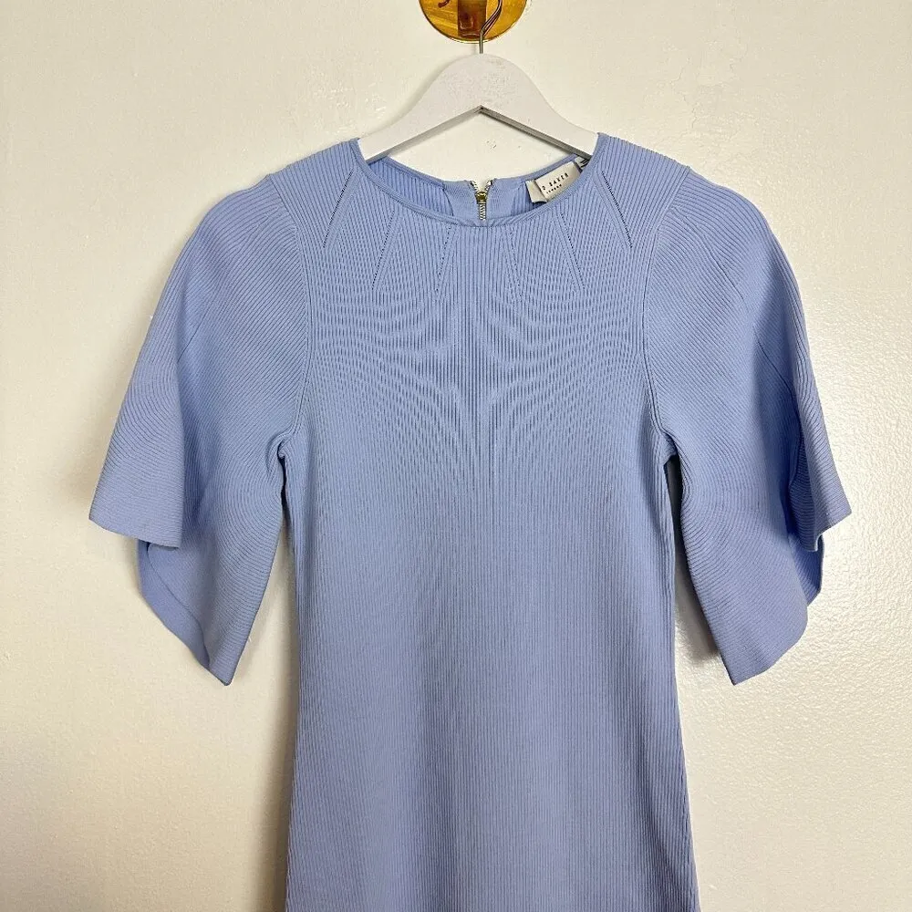 TED BAKER London Raelea Rib Sweater Dress in Light Blue Size 1 (fits like 4 US) - Image 5