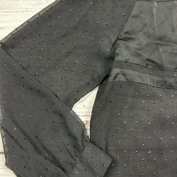 All saints vida‎ shimmer top Swiss dot peasant blouse size small - Image 2