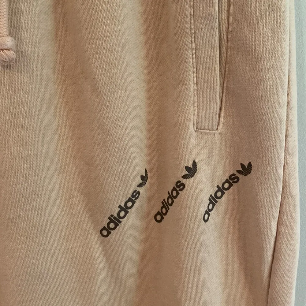Adidas Originals 'Logomania' triple logo joggers in blush Brown Size M - Image 7