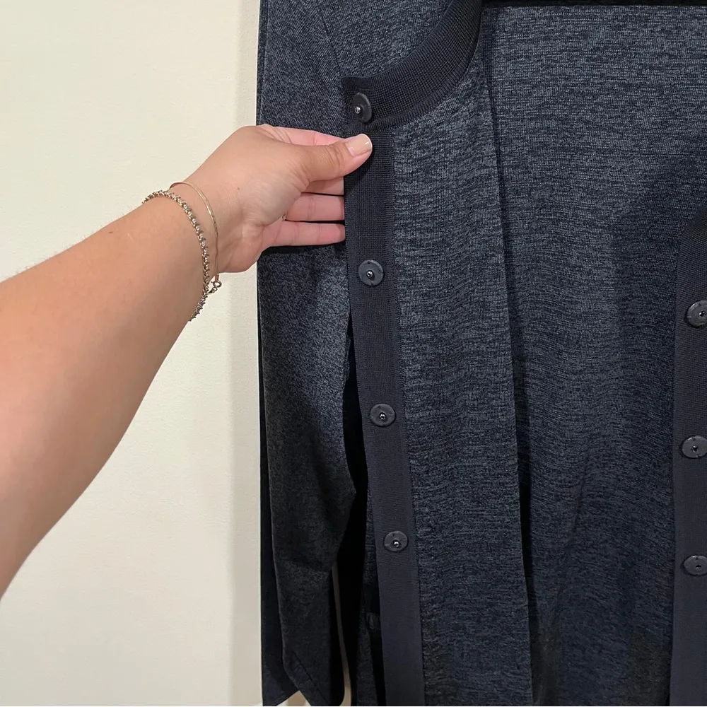 NWT Exclusively Misook Button Cardigan Jacket Acrylic Knit Heather Black Gray 2X - Image 7