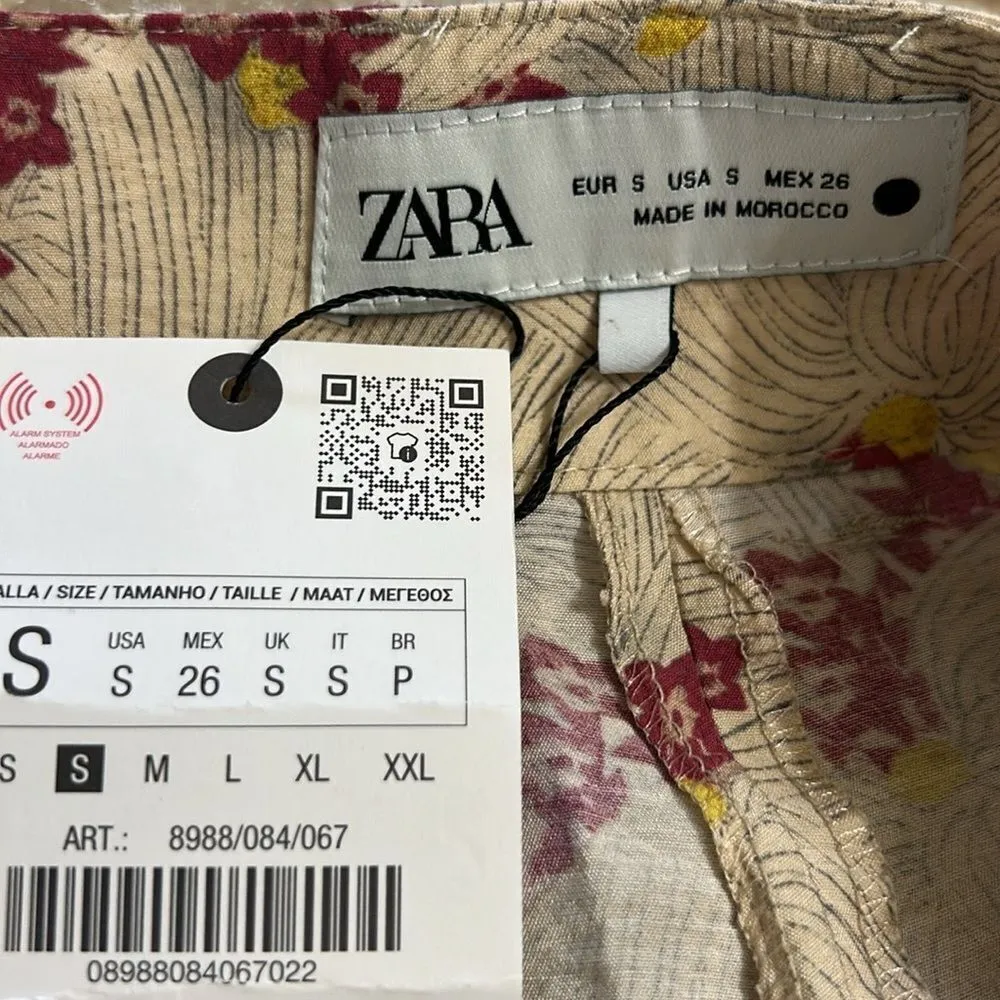 Zara Printed Cuffed Hem Mid-Rise Dress Pants(Size Small) - Image 9