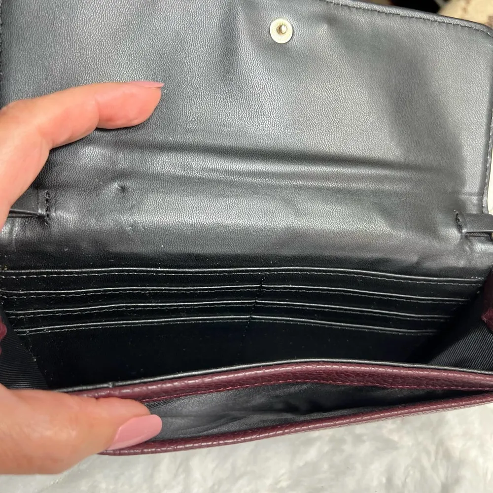Steve Madden Burgundy Leather Wallet Wristlet - Image 18