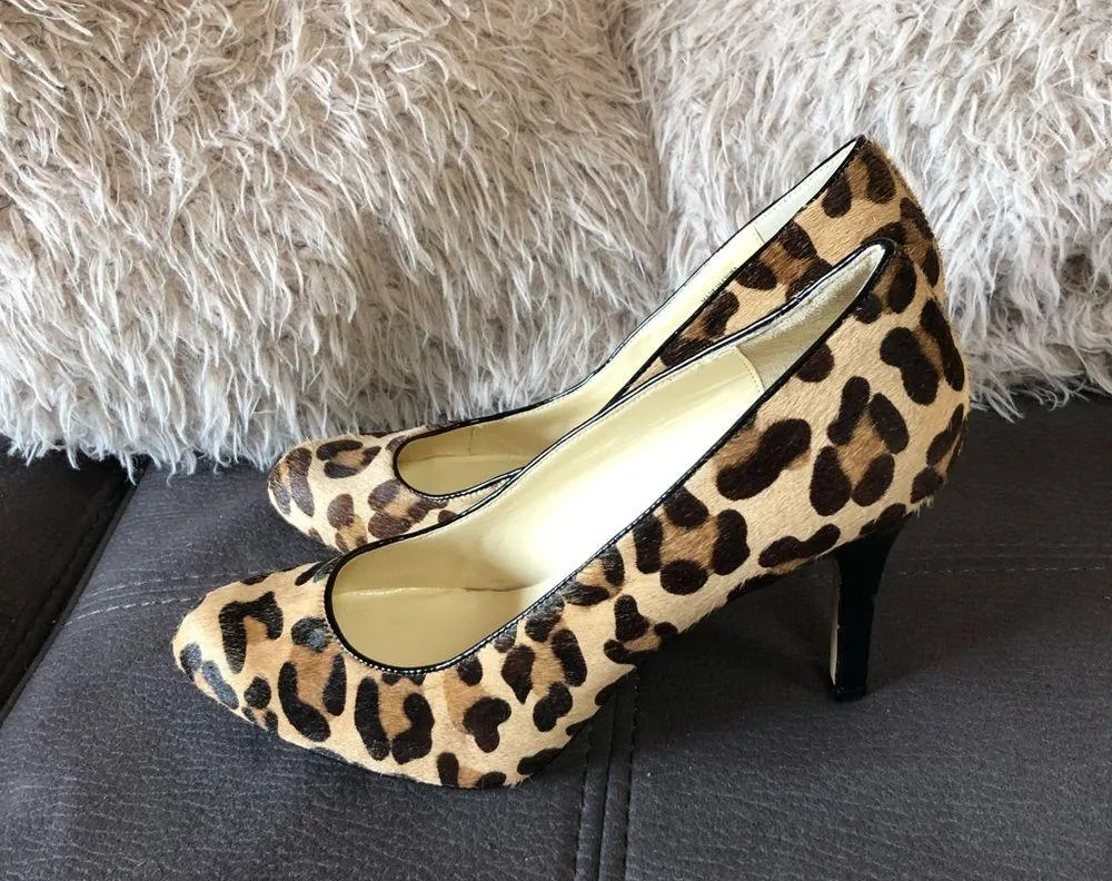 NWOT MAX STUDIO Leopard Calf Hair Pumps S9.5 - Image 4