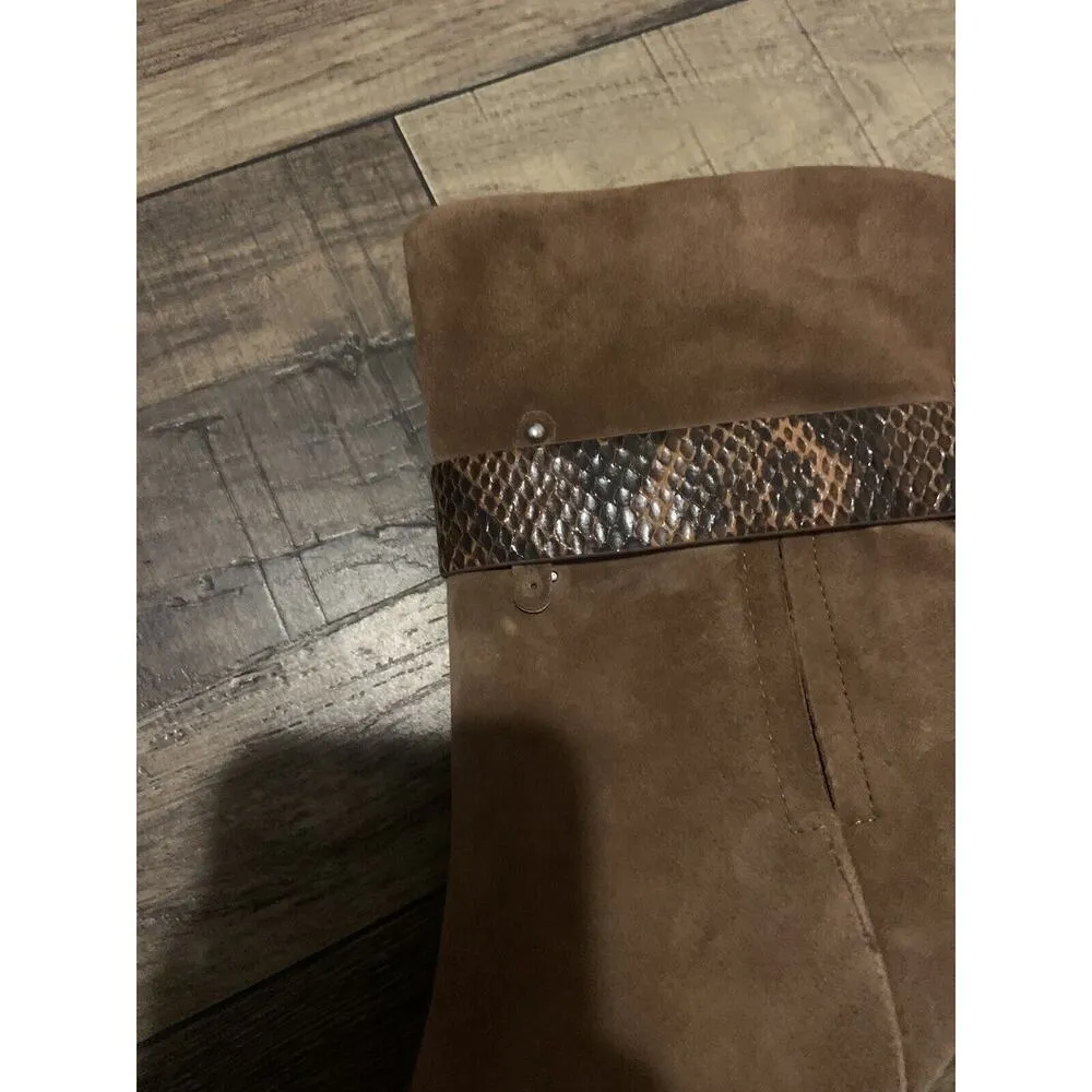 Jessica Simpson Women's brynne bootie Brown leather High Block Heel Pocket Boots - Image 3