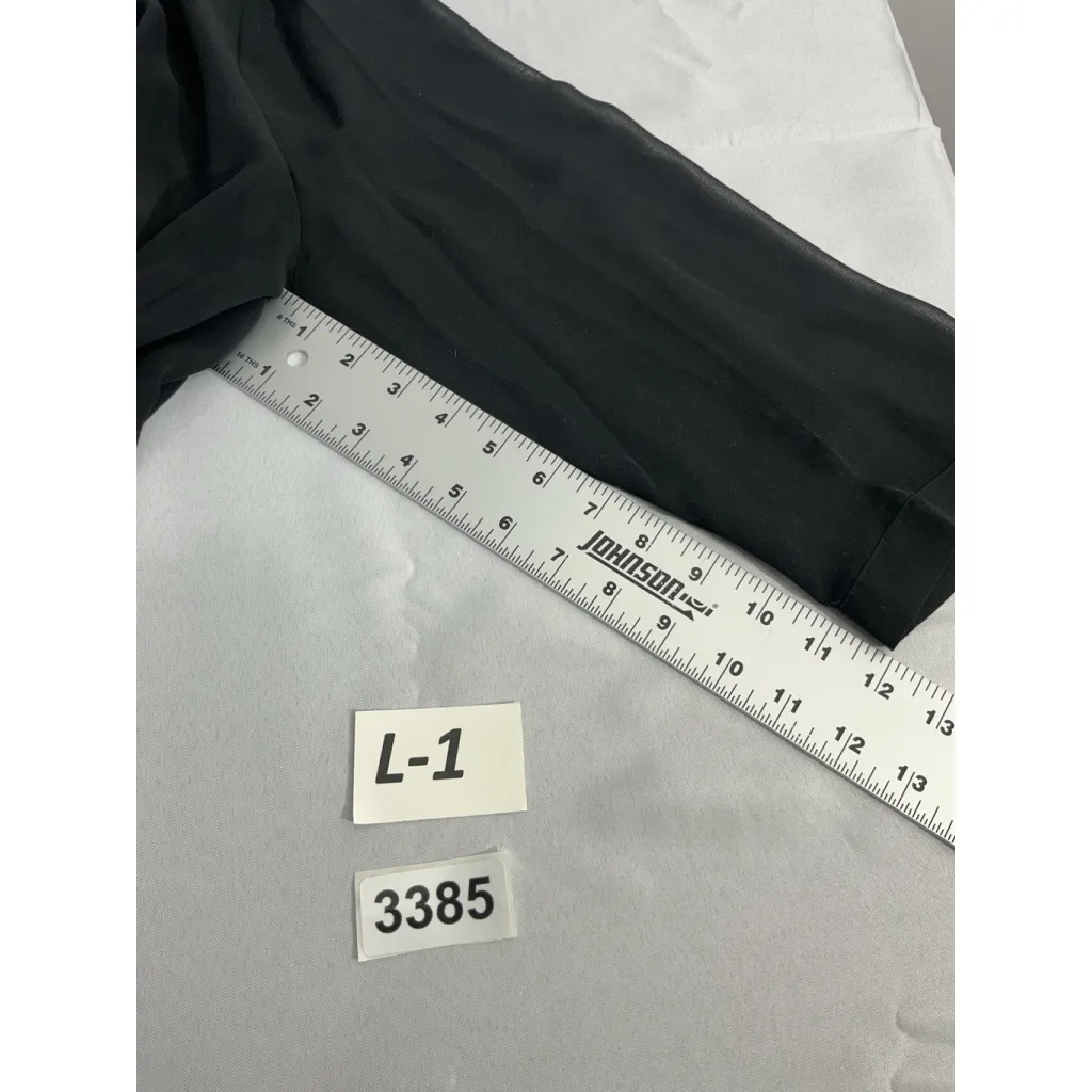 Womans Liz Claiborne Career L Black 2 Piece Blouse Sheer Studs - Image 7