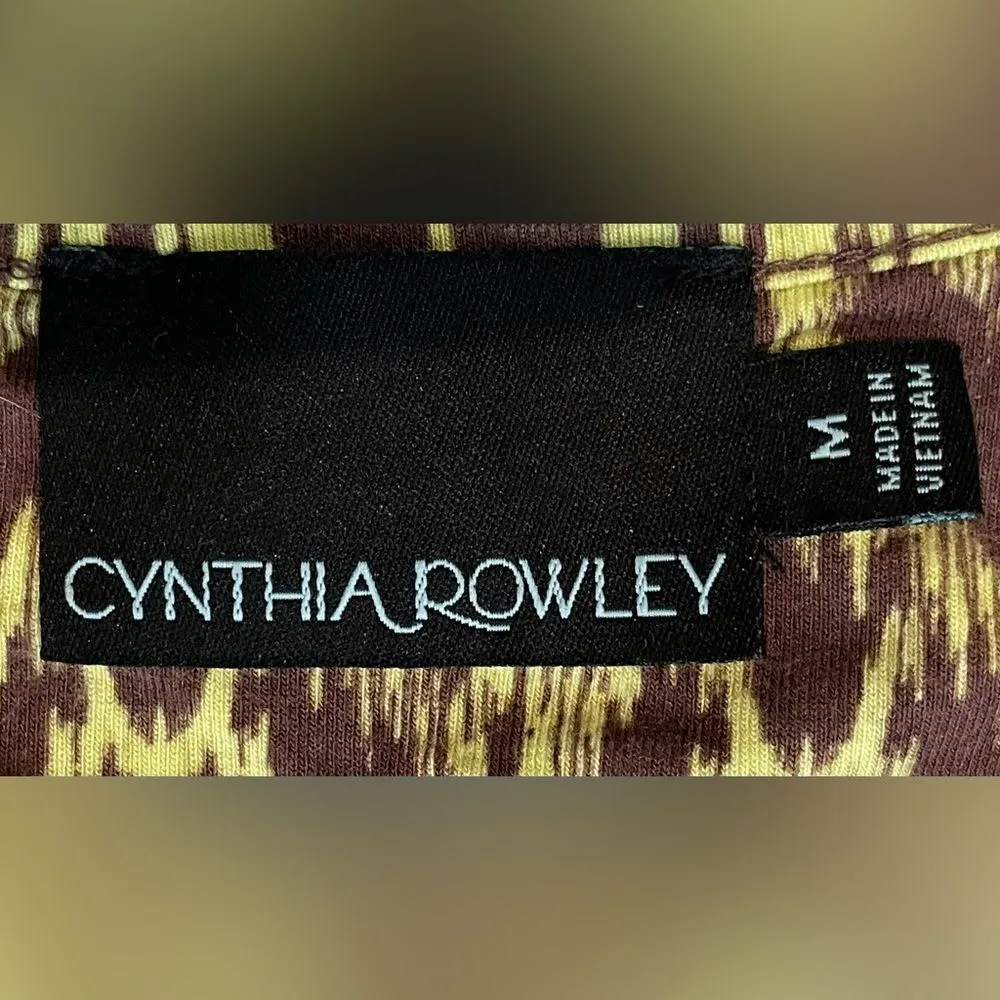 Cynthia Rowley Maxi Dress Sleeveless‎ Brown Green Tribal Print Size Medium - Image 6