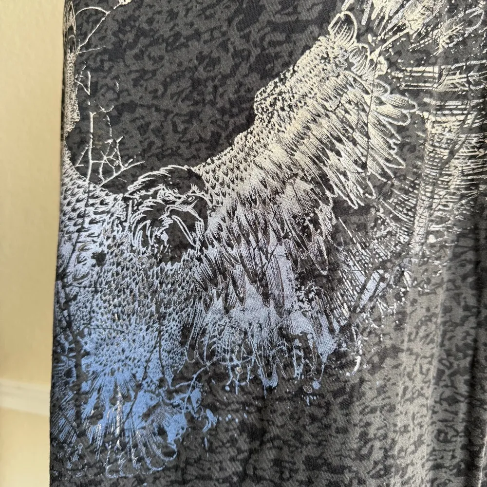 Rock & Republic Eagle Fringe Tank XL Black Grunge Biker Festival Streetwear Top - Image 6