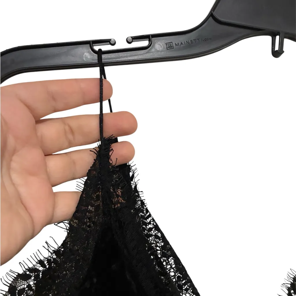 Zara Black Lace Trim Velvet Cami Top XS - Image 7