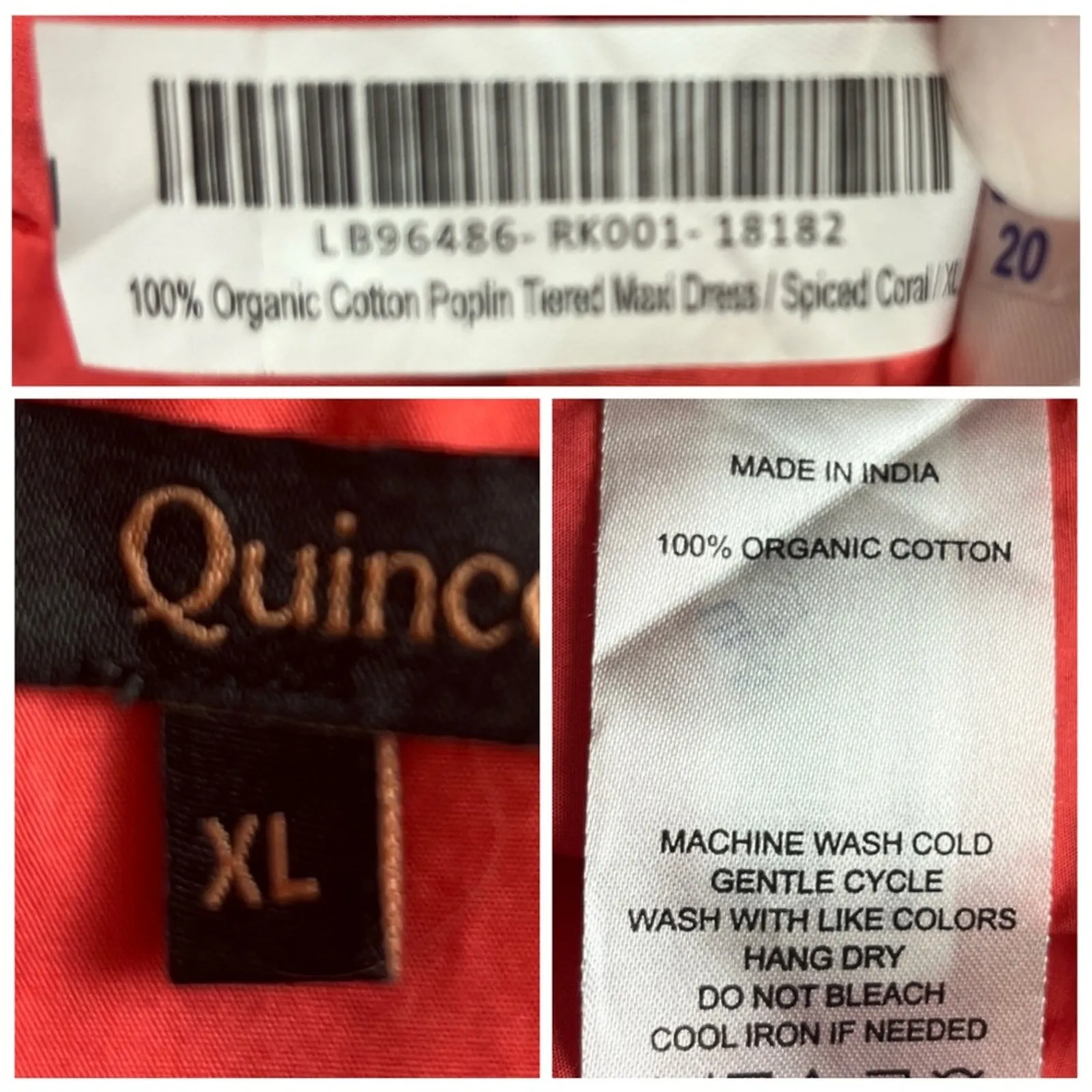 Quince Maxi Dress V-neck Smocked Tiered Coral Pink Cotton Poplin Women’s Size XL - Image 13