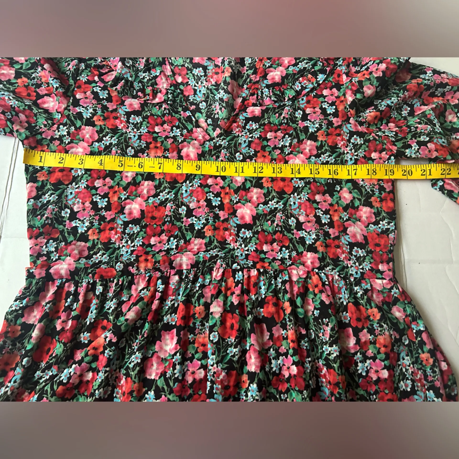 ZARA  Women’s Floral Maxi Dress Ruffle Tiered Size Medium - Image 8