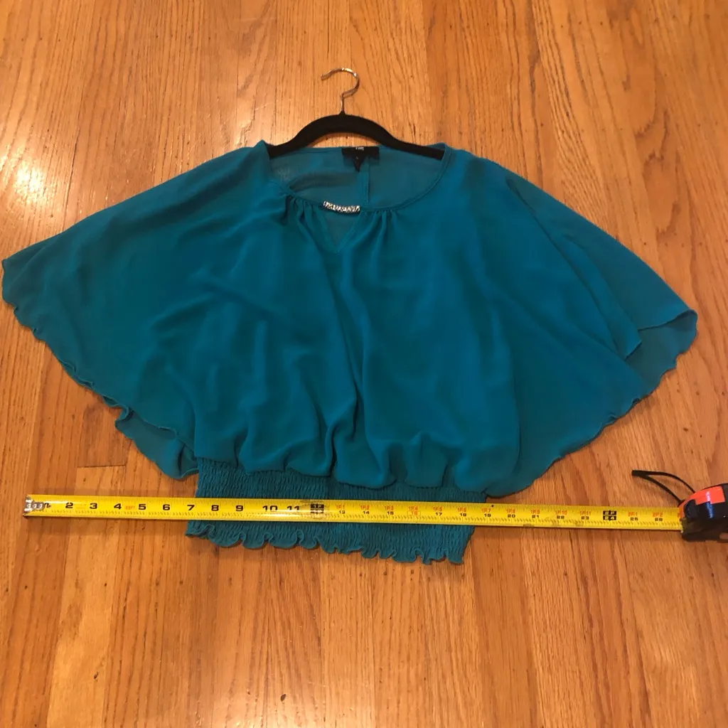 IZ Byer | Chiffon Boho Blouse | Built-In Cami | Smocked Waist | EUC - Image 6