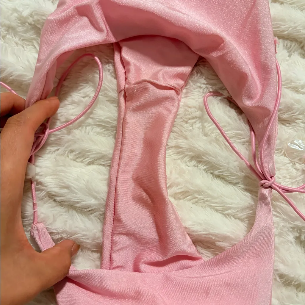 Pink Bikini Bottoms with Pearls - Image 6