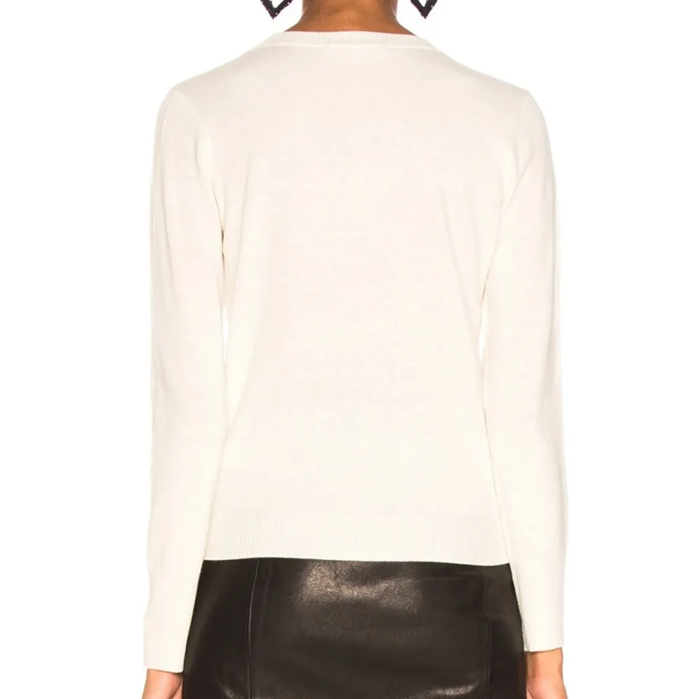 Frame cursive sweater in cream and black - Image 3