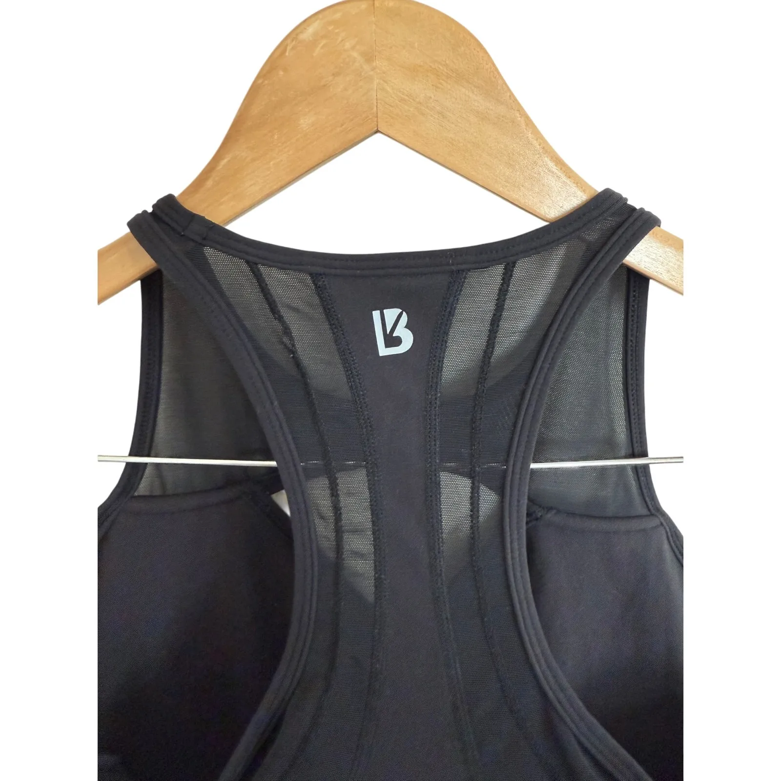 Buffbunny Onyx Black Mesh Ambrosia Sports Bra Racer Back Workout/Gym/Pilates-M - Image 3