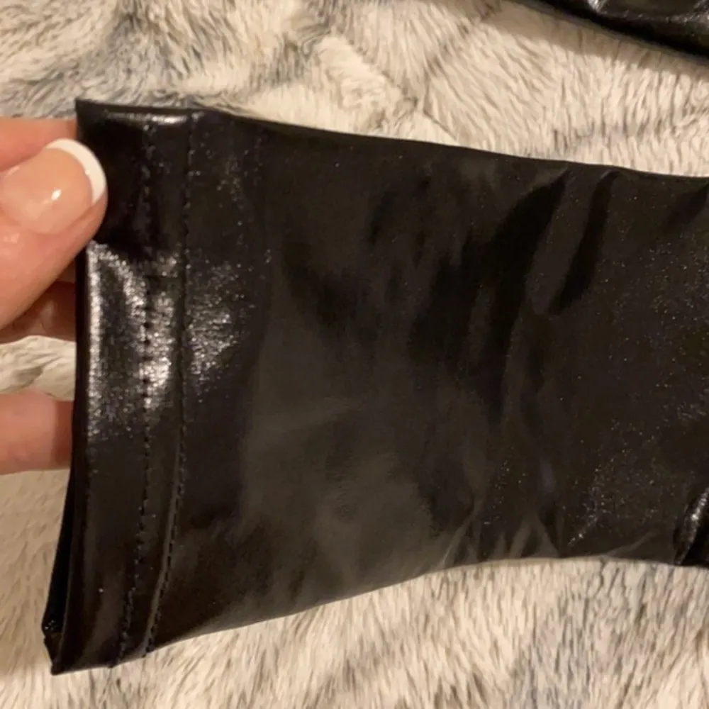 NEW Boutique Liquid Latex Black Leggings Small Breathable Wet Look Shine PU XS/S - Image 11