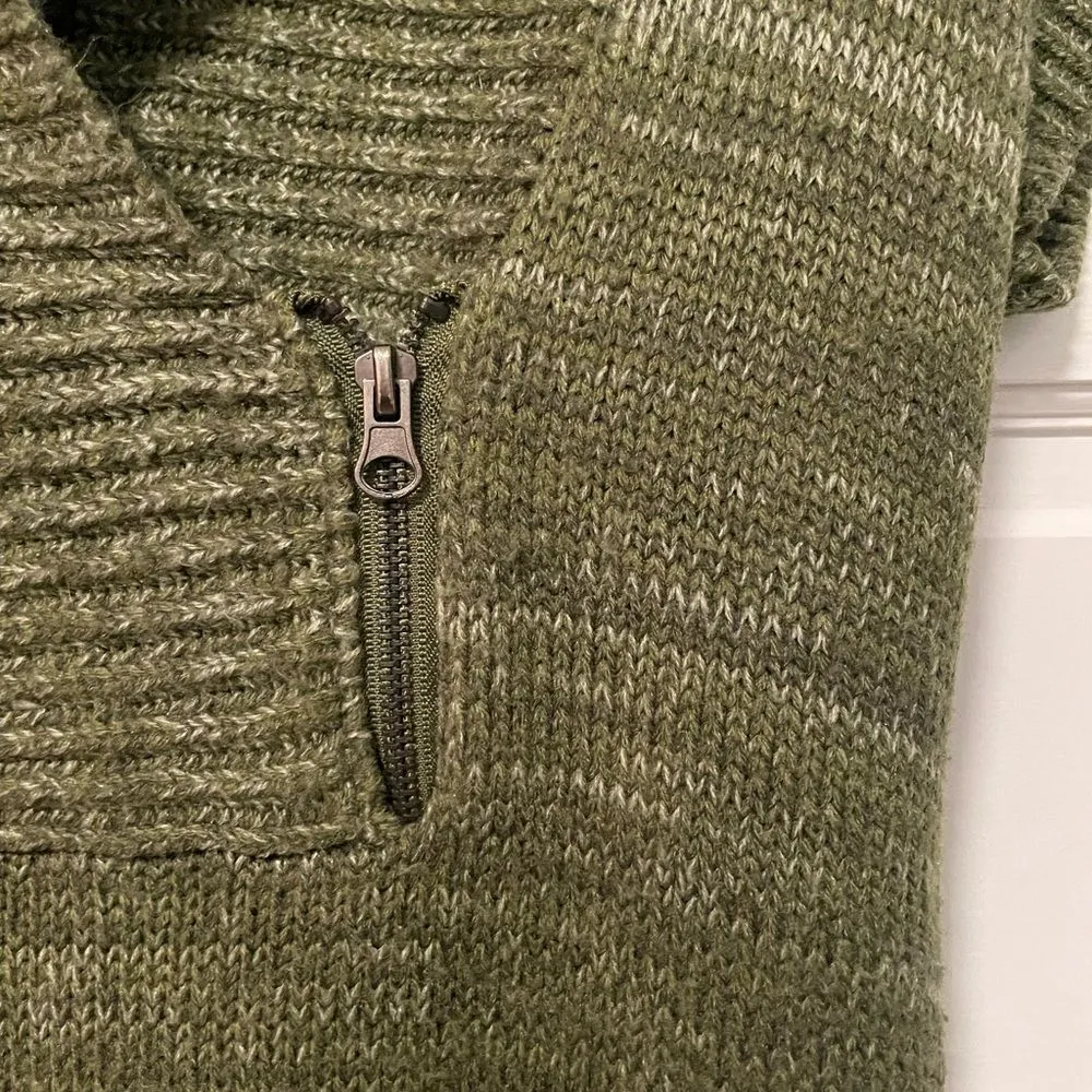 New‎ Directions Short Sleeve Knit Mini Dress Zipper Detail Green Medium - Image 4