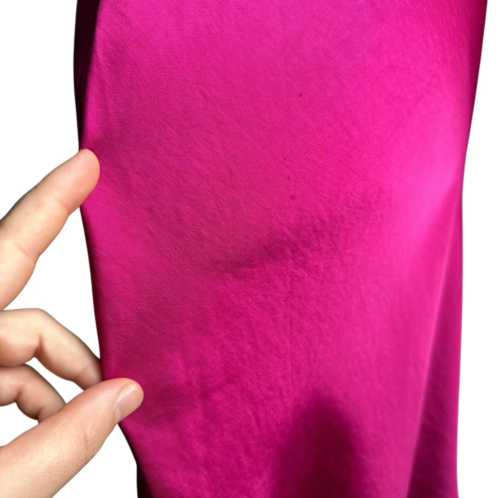 Express Hot Pink Satin Cowl Neck Mini Slip Dress Small | Y2K Dopamine Clubwear - Image 5