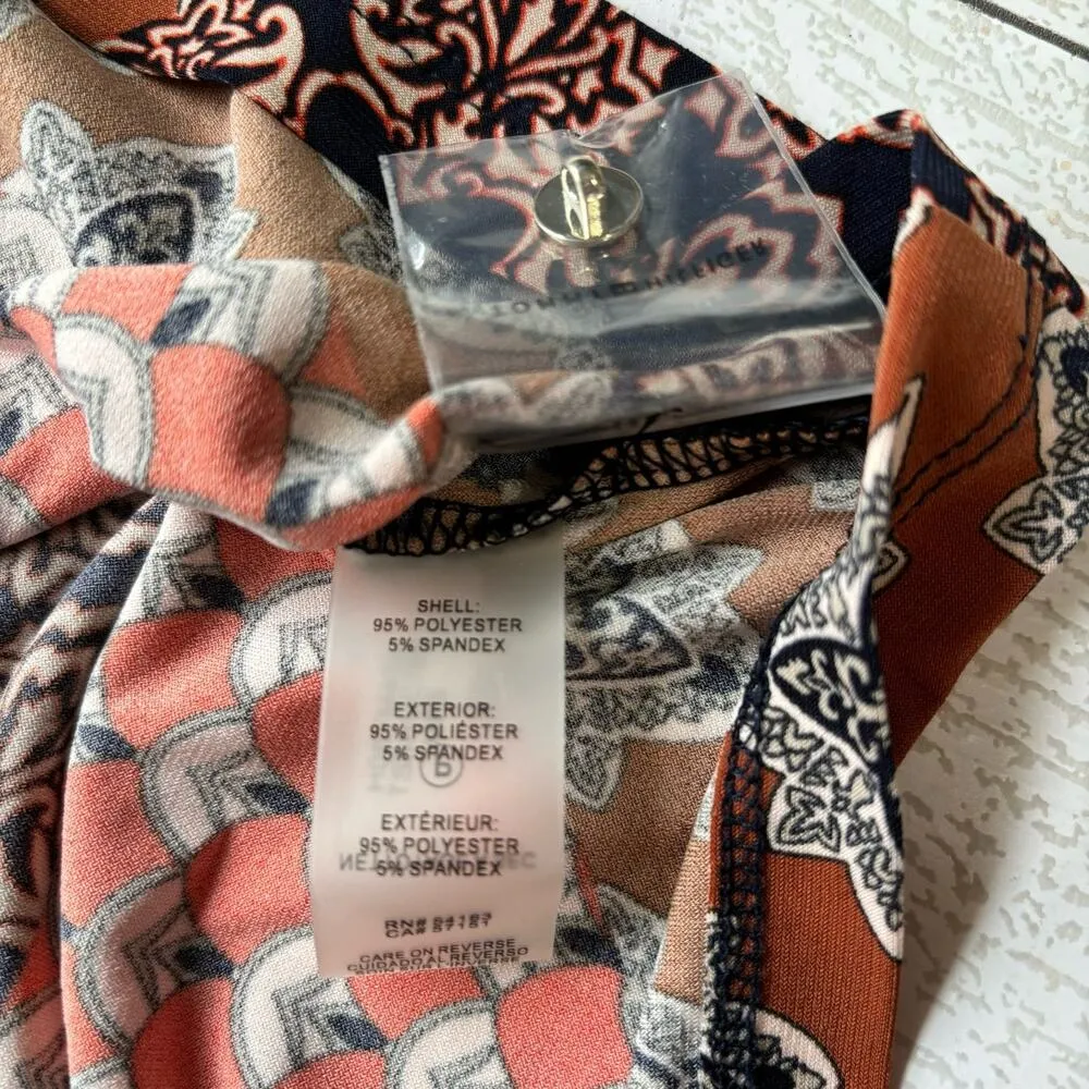Tommy Hilfiger Multicolor Multipattern  Patchwork Blouse Size XL - Image 7