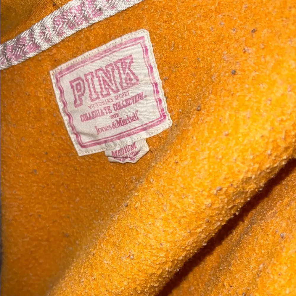 PINK Victoria's Secret Orange Zippered Fitted Hoodie - Image 8