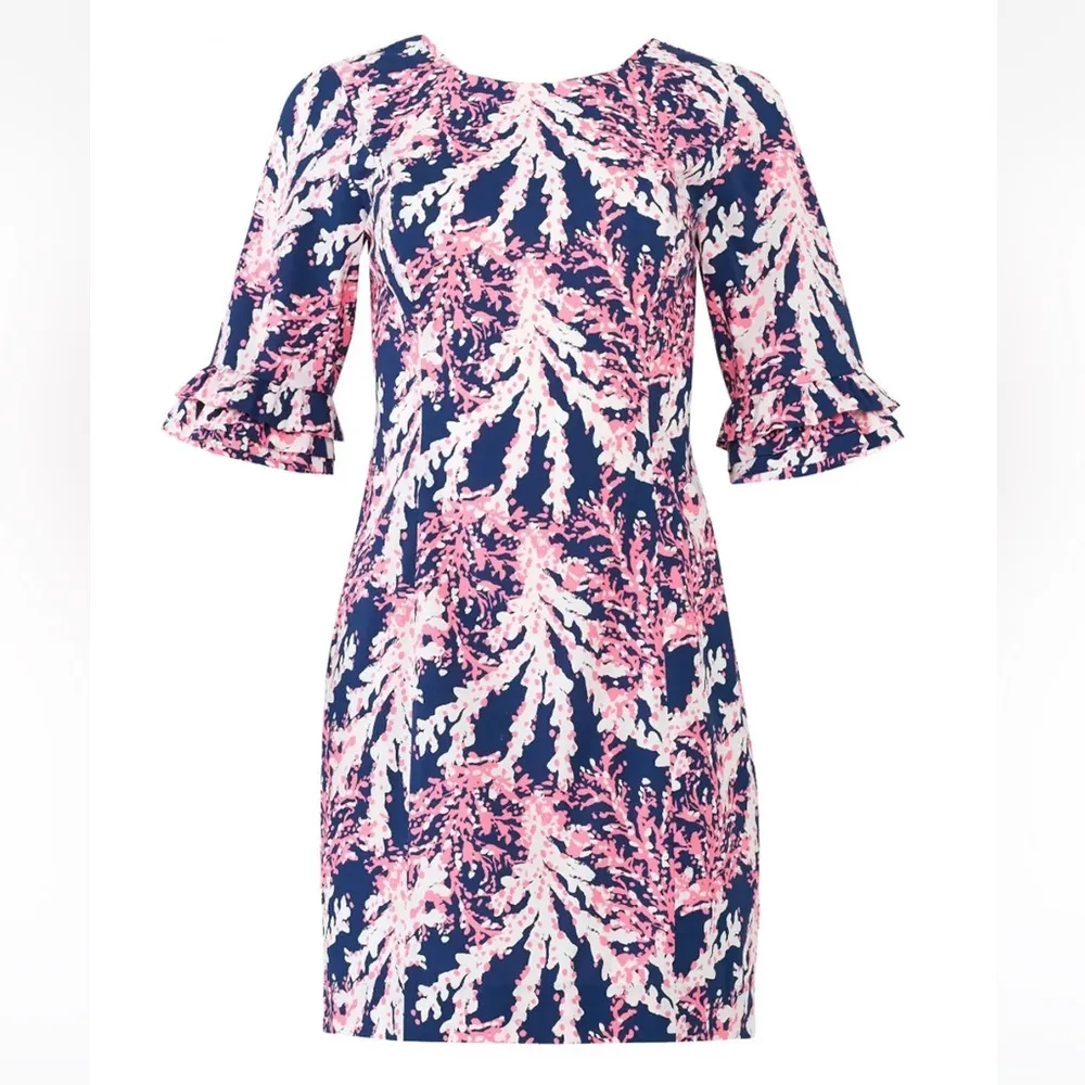 Fiesta Coral Reef AOP Sheath Dress Short Sleeve Beachy oversized - Image 3