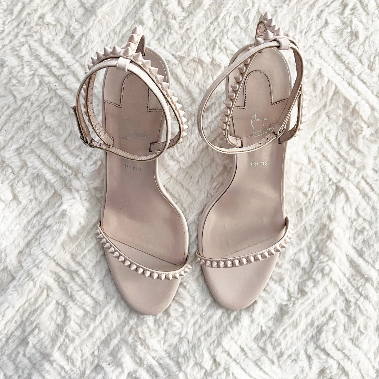 Christian Louboutin So Me Wedge 85 in Patent Leche - Image 4