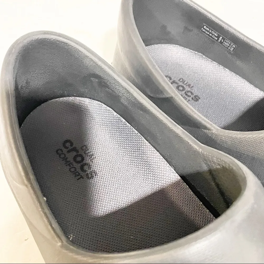 Crocs Womens Size 7 Black Dual Comfort Neria Pro II Work Slip on Clog Rubber - Image 4