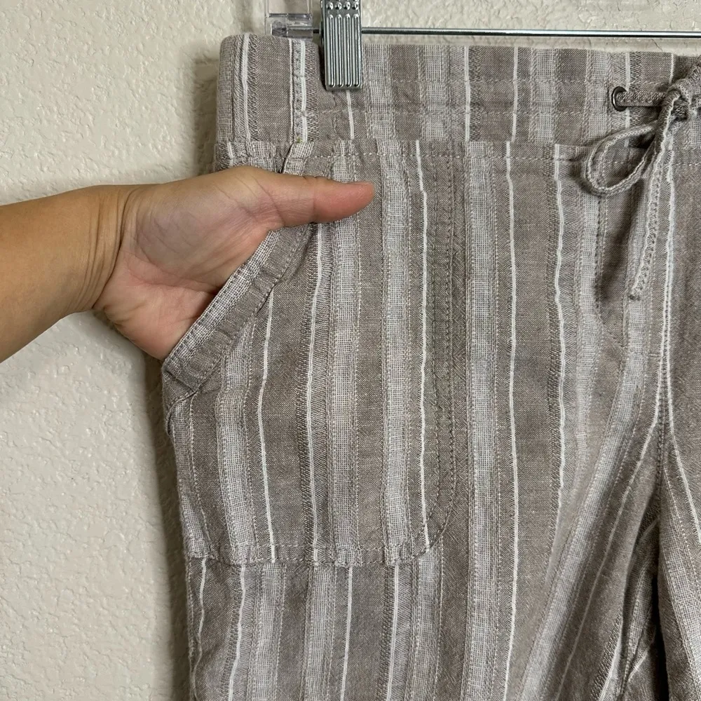 Talbots Linen Blend Drawstring Pull On Shorts, Size 10p - Image 3