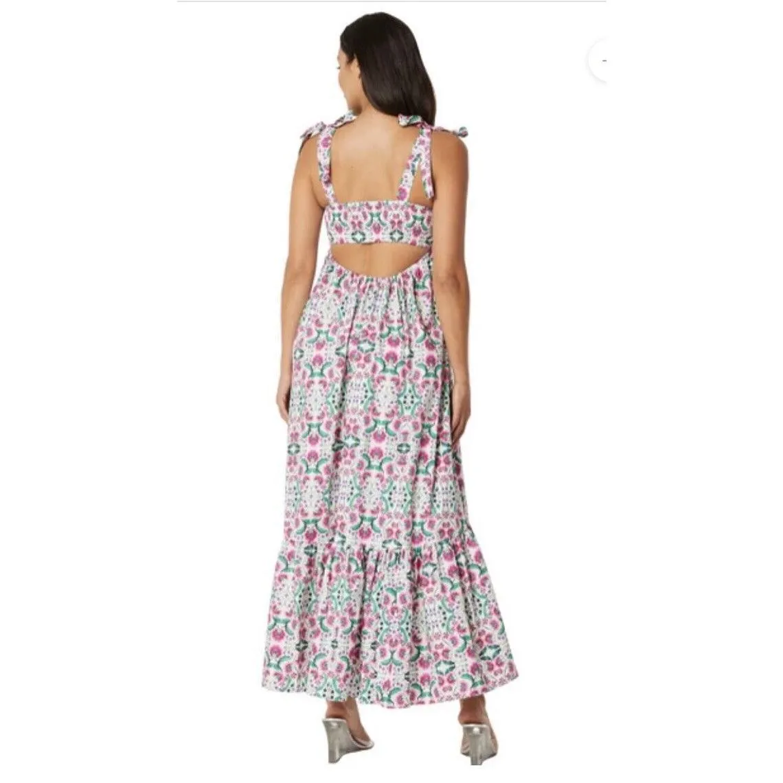 BNWT Misa Los AngelesSerafina Long Dress Spring Fuchsia Mix Size  S - Image 5