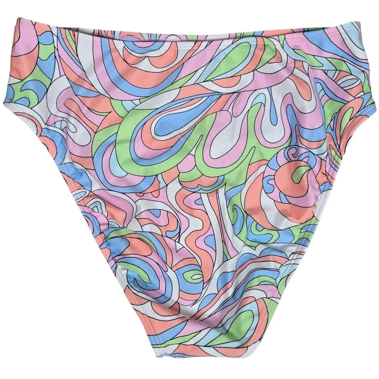 Salt + Cove Printed High Waist Swim Bottom M NWT‎ Pink Size undefined - Image 2