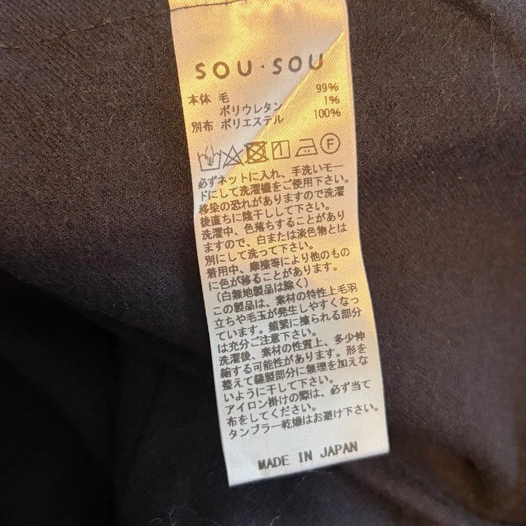 Sou Sou Kyoto Wool Cape Navy Blue Gray NWT Size undefined - Image 4