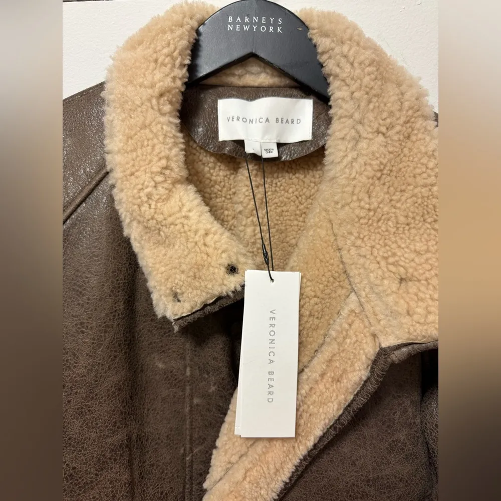 NWT Veronica Beard Bonny Leather Coat Size Large - Image 10