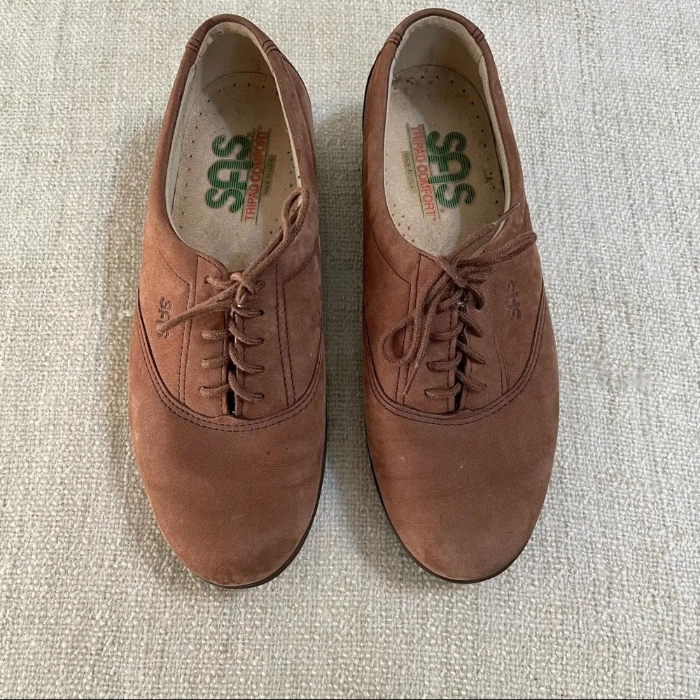 SAS Tripad Comfort Suede Shoes Brown Size 6 - Image 2