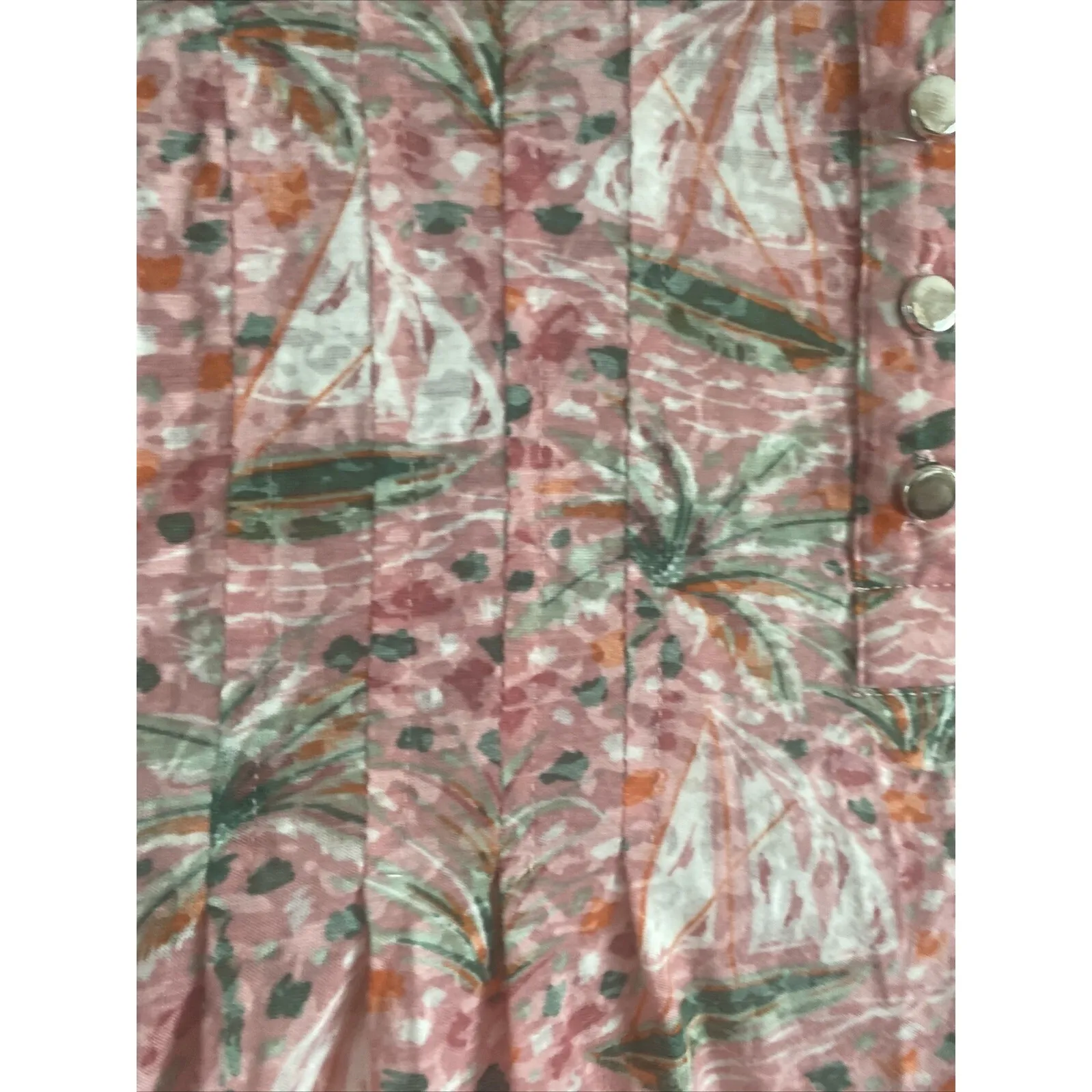 Casey Key Women's Petite Large Pink Ruffle Sailboat Top Short Sleeve Pintuck Size undefined - Image 6