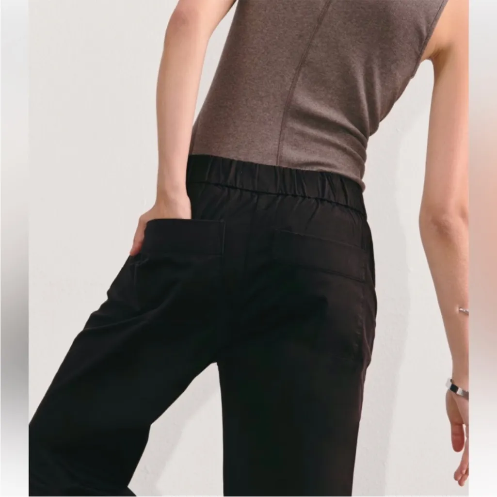 Everlane The Easy Pant in Black Pull On Cotton Womens Size 00 - Image 4