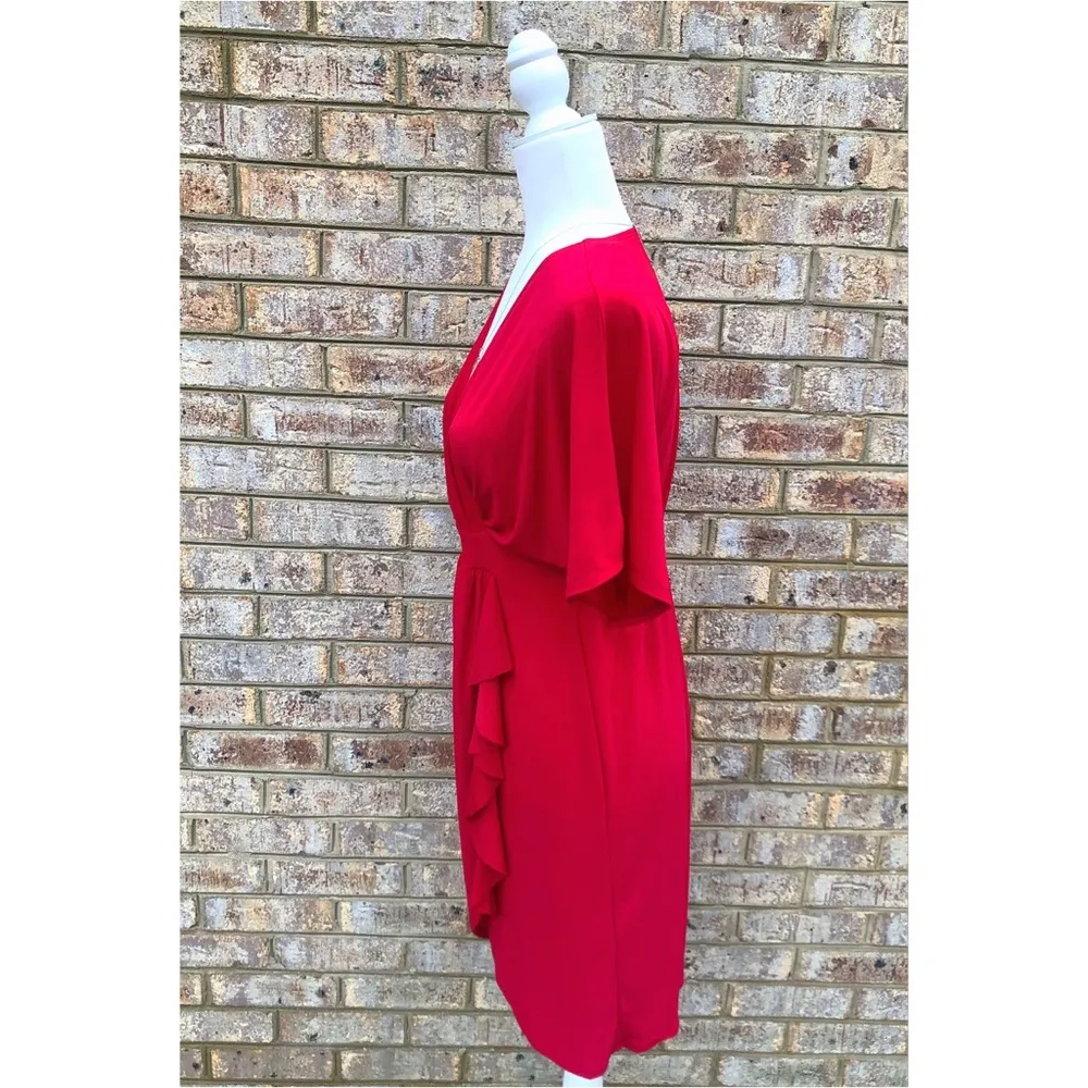 NWT Red Ruffle Drape Wrap Dress - Image 5