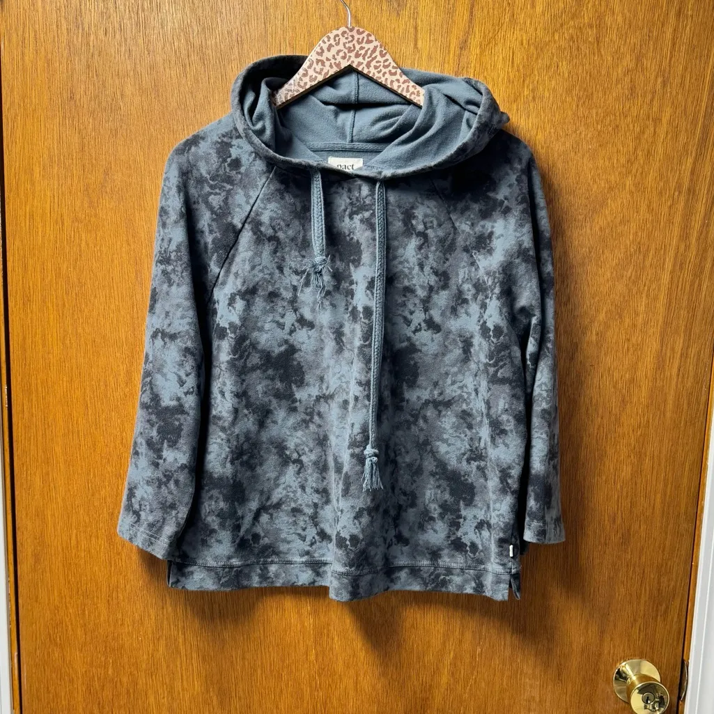 Pact Tie Dye Cropped Sleeve Pullover Hoodie Sweatshirt Cotton Blend Large - Image 15