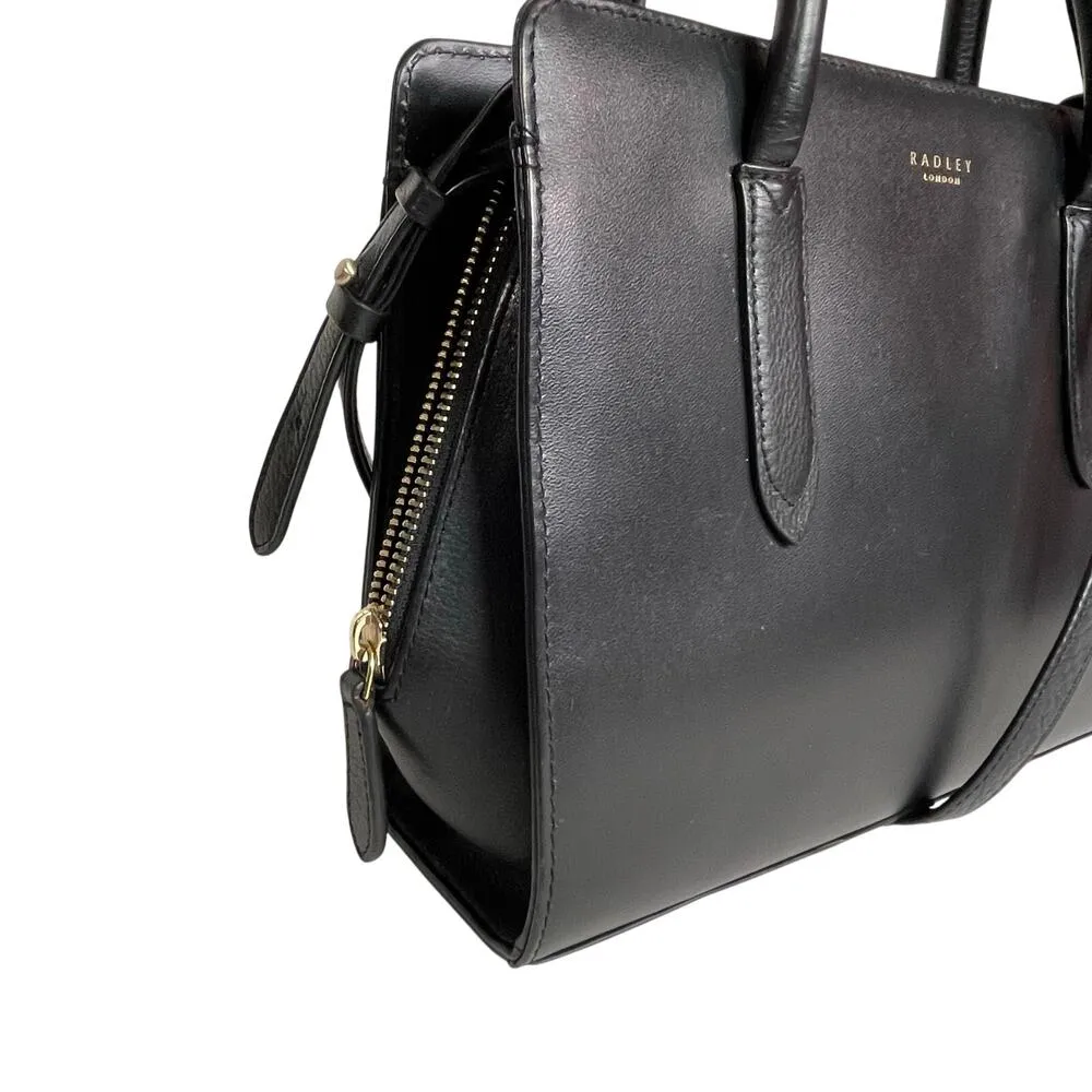 RADLEY London Women’s Black Leather Satchel Crossbody Bag Wallet Set - Image 2