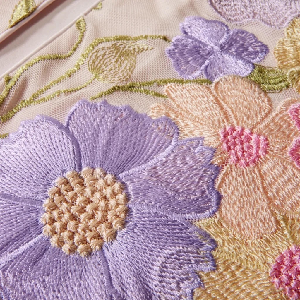 Boston Proper Pastel Embroidered Mesh Three Quarter Sleeve Hip Length Duster XL - Image 3