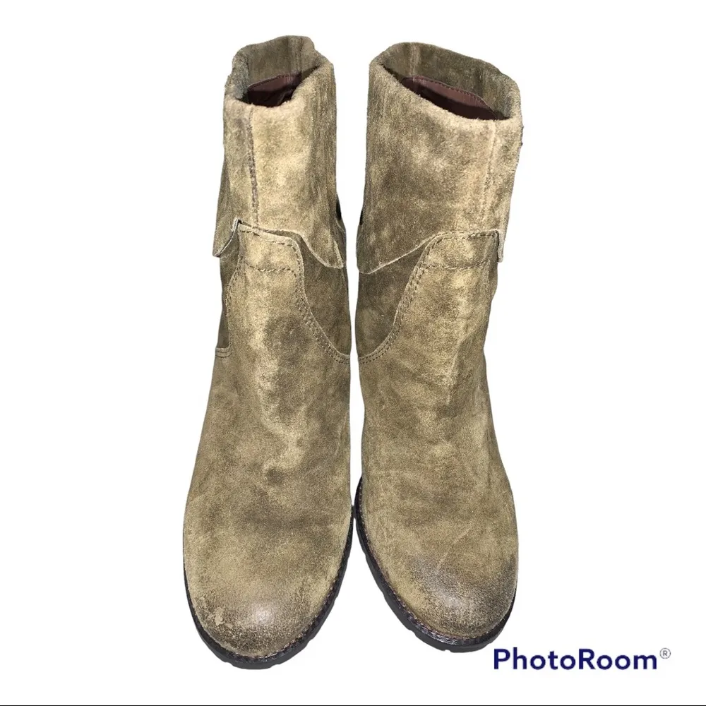 Franco Sarto Occela Olive Suede Booties 11 - Image 4