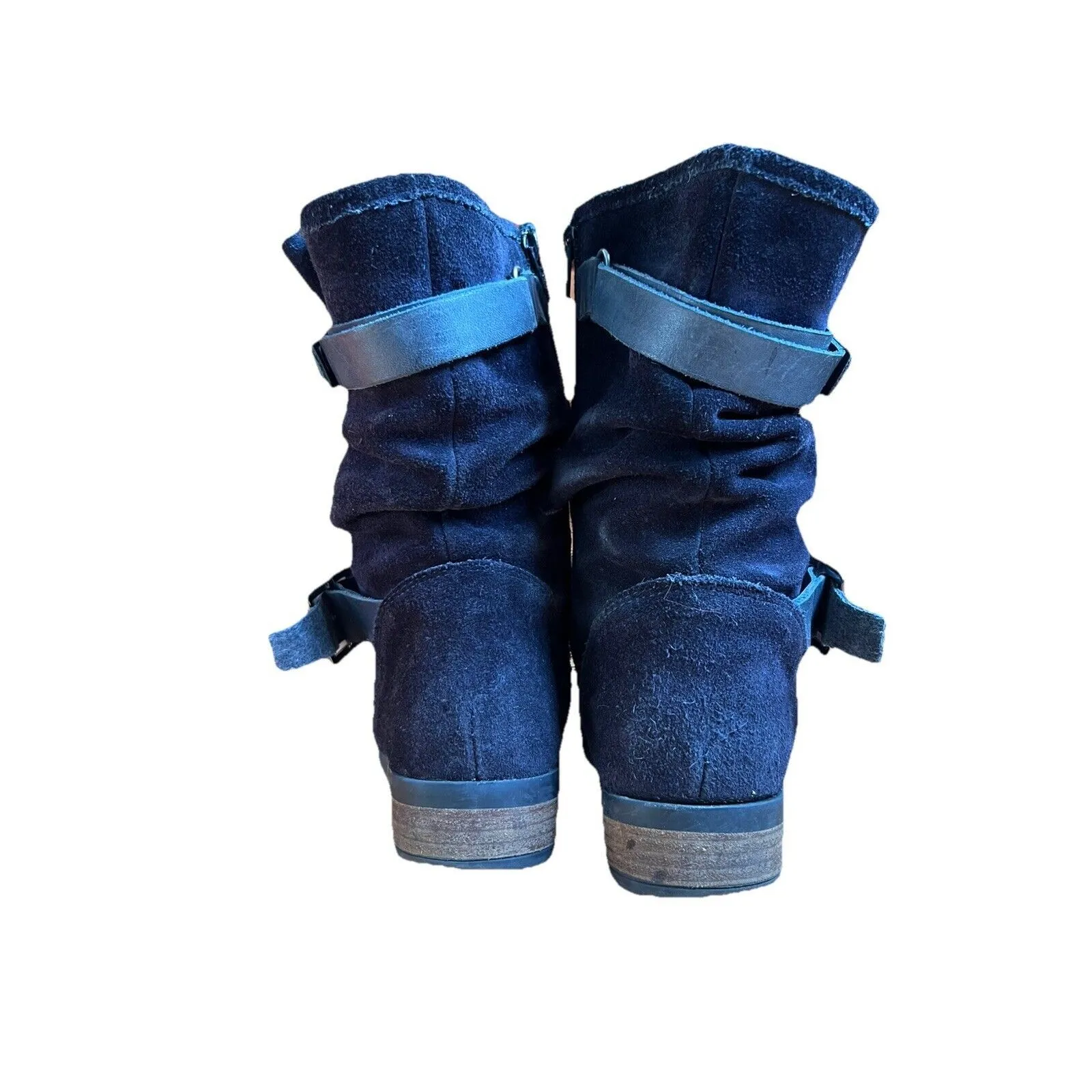 Eric Michael Portugal Venice Boot Blue Suede Moto Boots US 7/EU 38 Comfort - Image 4