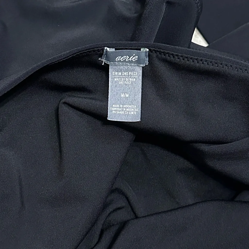 Aerie Backless One Piece Cheeky Swimsuit Black Size Medium - Image 10