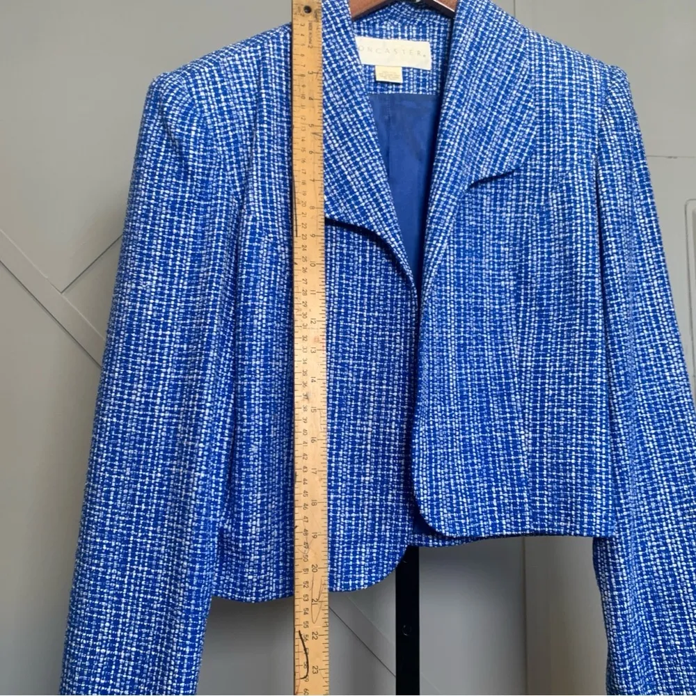 Vintage Doncaster Silk Blue Tweed Women's Jacket Size 12 - Image 13