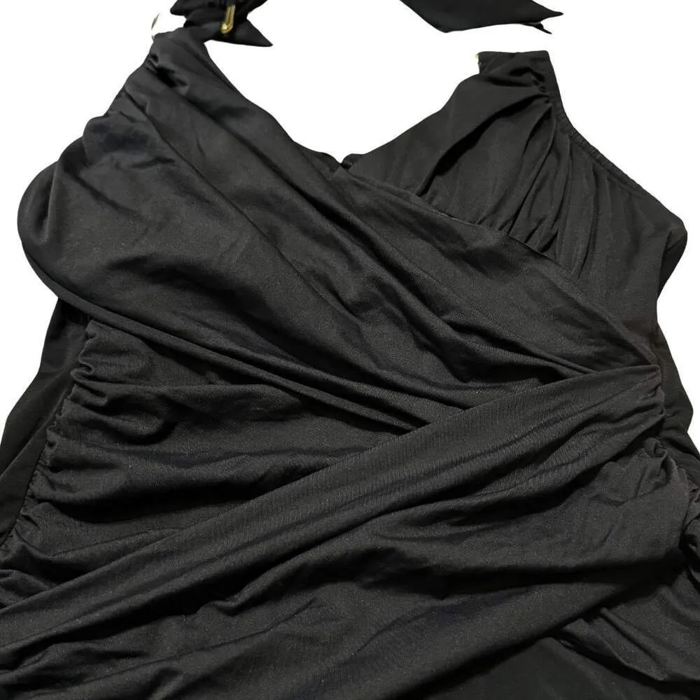 SPANX Let's Go Slimming Whittle Waistline Draped Tankini Swim Bathing Suit NWT 6 - Image 2