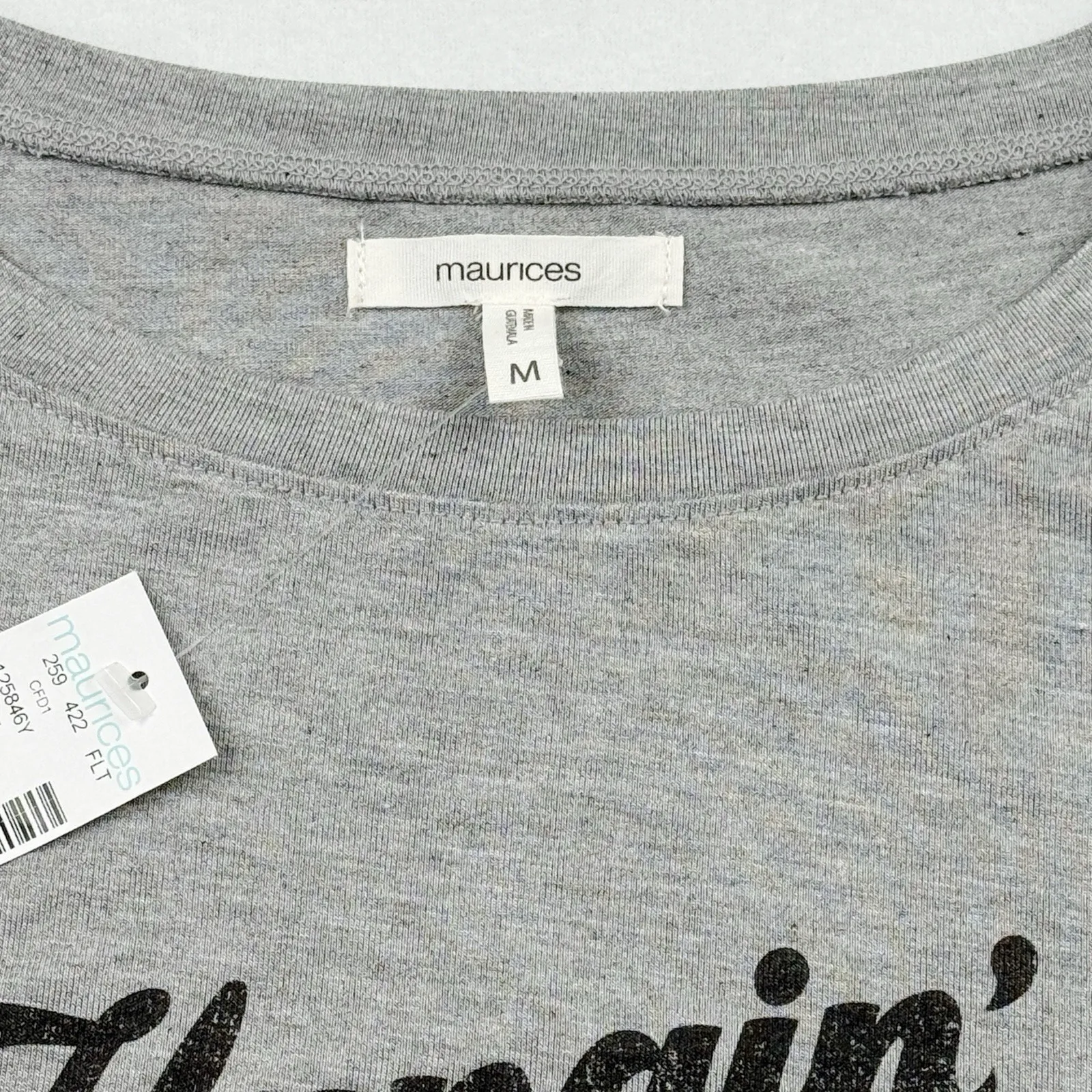 Maurices Women's Graphic T-Shirt Size M Gray "Hangin' With My Herd" Cow Tee - Image 3