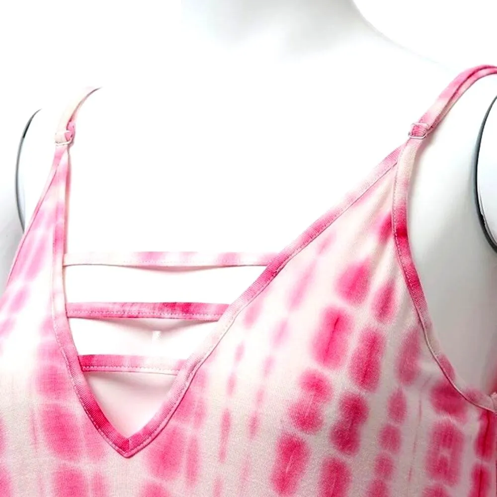 JayJay Loose Fitting Tie Dye Print Maxi Dress Pockets - Image 6