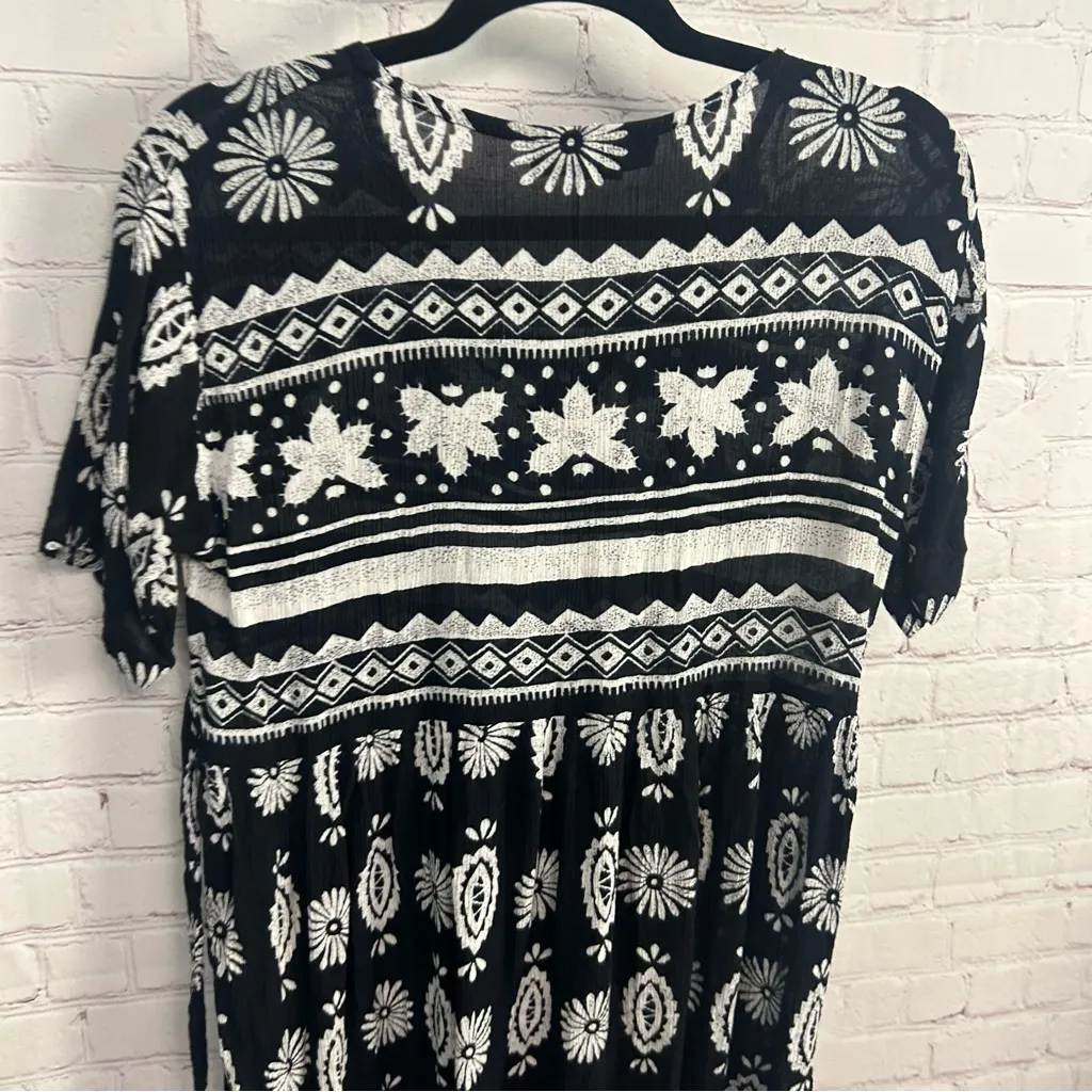 Exclusif by Whispers artsy geo printed 90s y2k rayon midi dress Medium funky White - Image 7