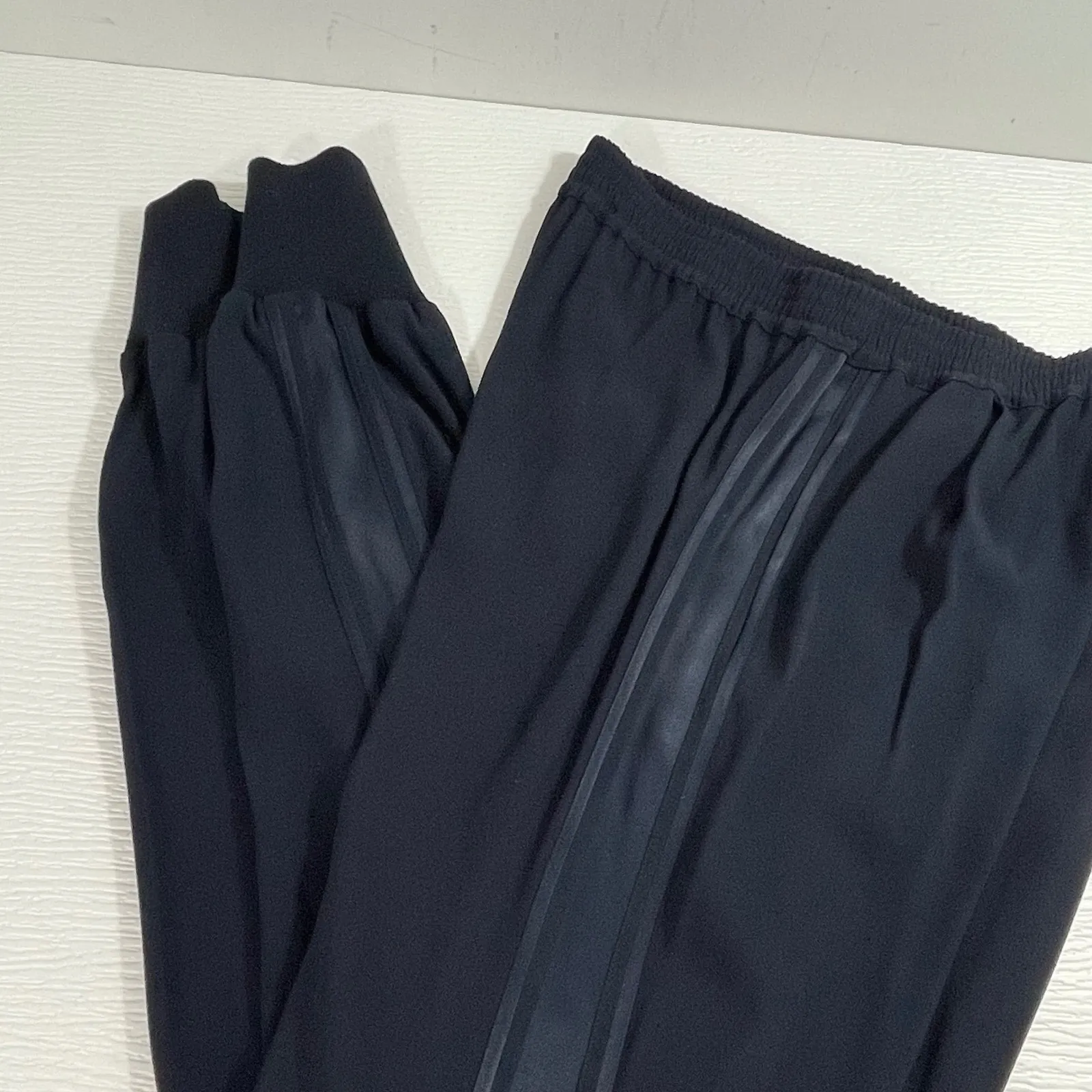 Vince Black Viscose Satin Tuxedo Stripe Jogger Pants Women's Size‎ SMALL - Image 10